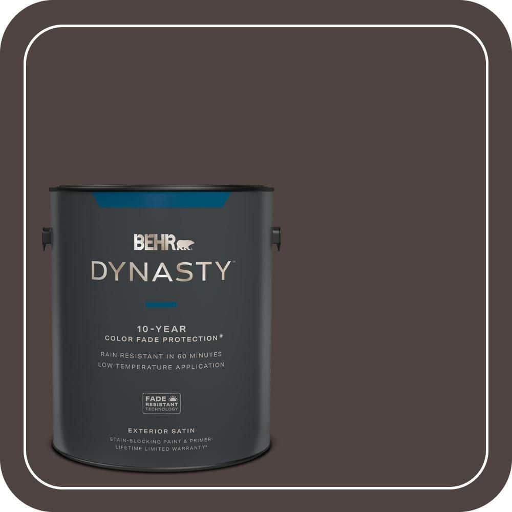 BEHR DYNASTY 1 gal. #790B-7 Bitter Chocolate Satin Enamel Exterior ...