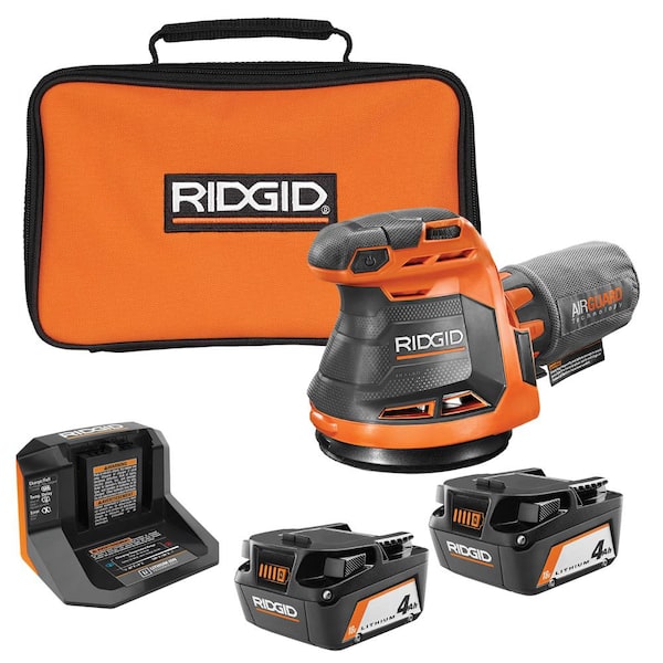 18V Cordless 5 in. Random Orbit Sander with (2) 4.0 Ah Batteries, 18V Charger, and Bag
