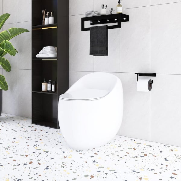 Boosicavelly 26 in. 1-piece 1.28 GPF Single Flush Elongated Toilet