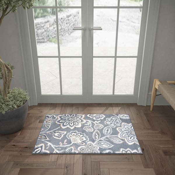 Madison Floral Gray 2 ft. x 3 ft. Indoor Area Rug