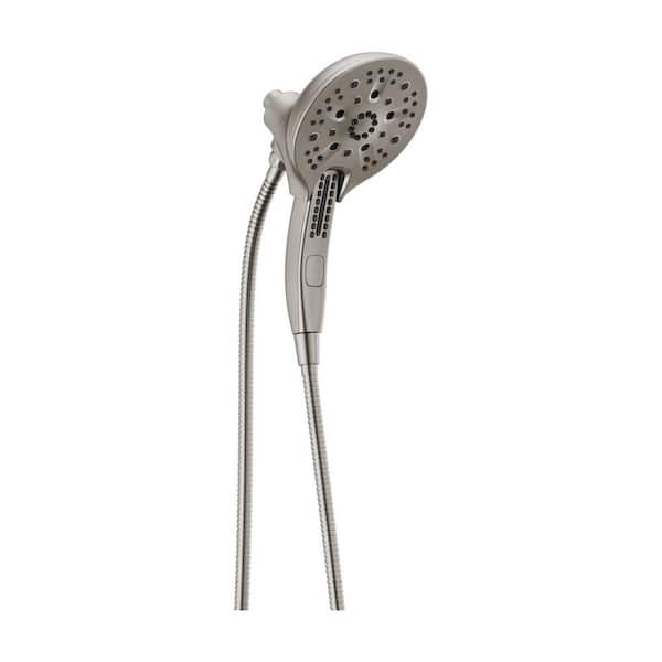 Delta In2ition 5-Spray Patterns 2.5 GPM 6.25 in. Wall Mount Dual Shower Heads in Stainless