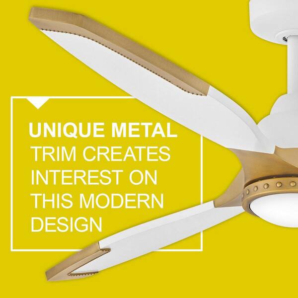 HINKLEY - Aileron 60.0 in. Indoor/Outdoor Integrated LED Matte White Ceiling Fan with Remote Control