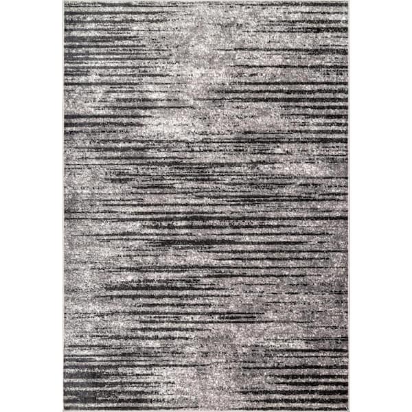 nuLOOM Contemporary Faded Elsa Grey Doormat 2 ft. x 3 ft.  Area Rug