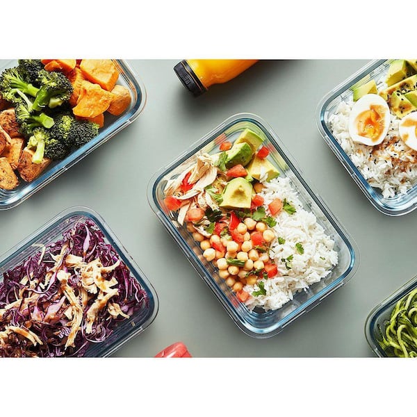 Premium Borosilicate Glass Meal Prep Containers with Airtight Snap Locking Lids 10-Pack Microwave Safe Dishwasher Safe