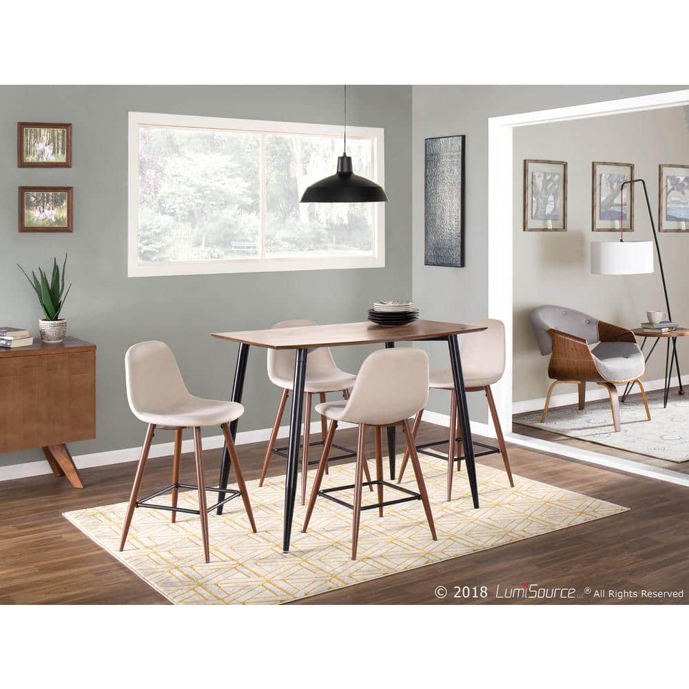 Pebble Beige Contemporary Swivel Counter Stool, Set of 2
