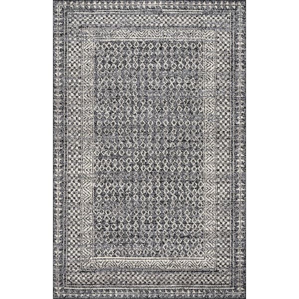 nuLOOM Elodie Checkered Diamonds Gray Doormat 2 ft. x 3 ft.  Area Rug