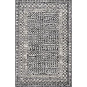 Elodie Checkered Diamonds Gray 4 ft. x 6 ft. Area Rug