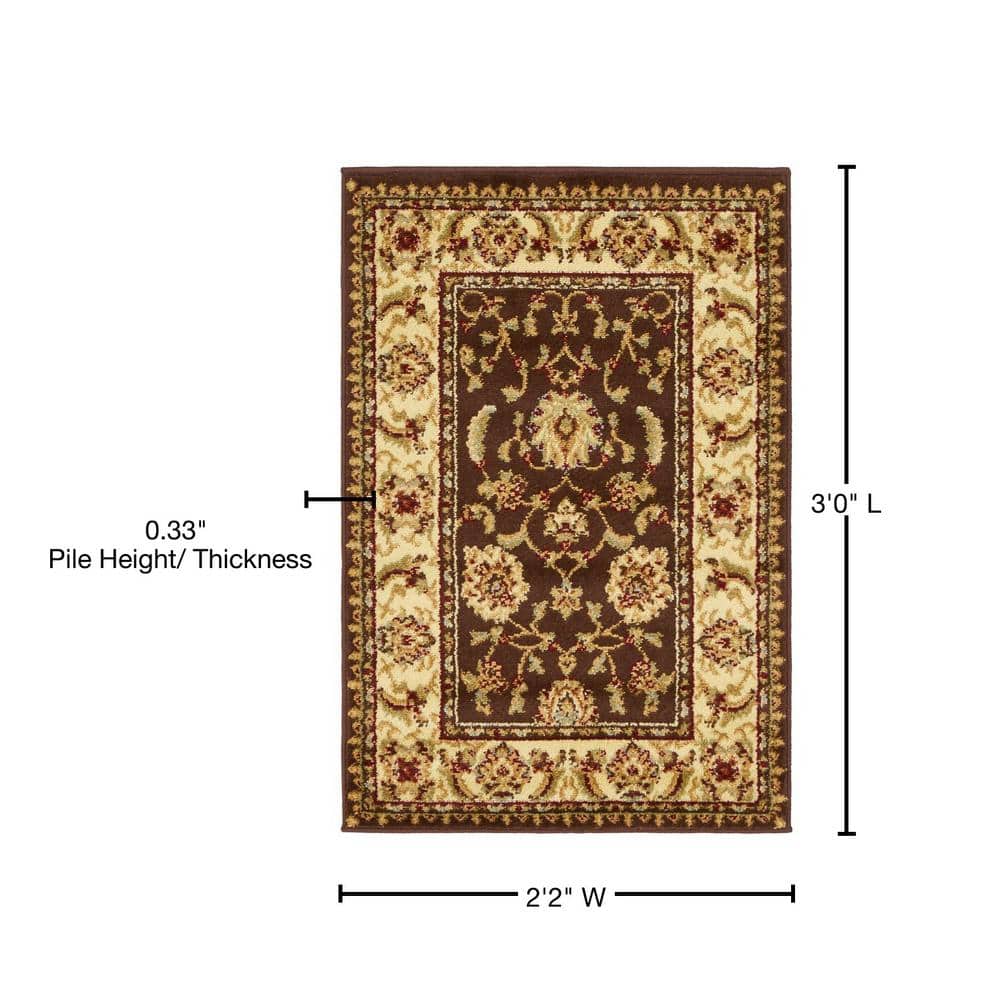 Brown Rectangular Stain-Resistant Synthetic Area Rug