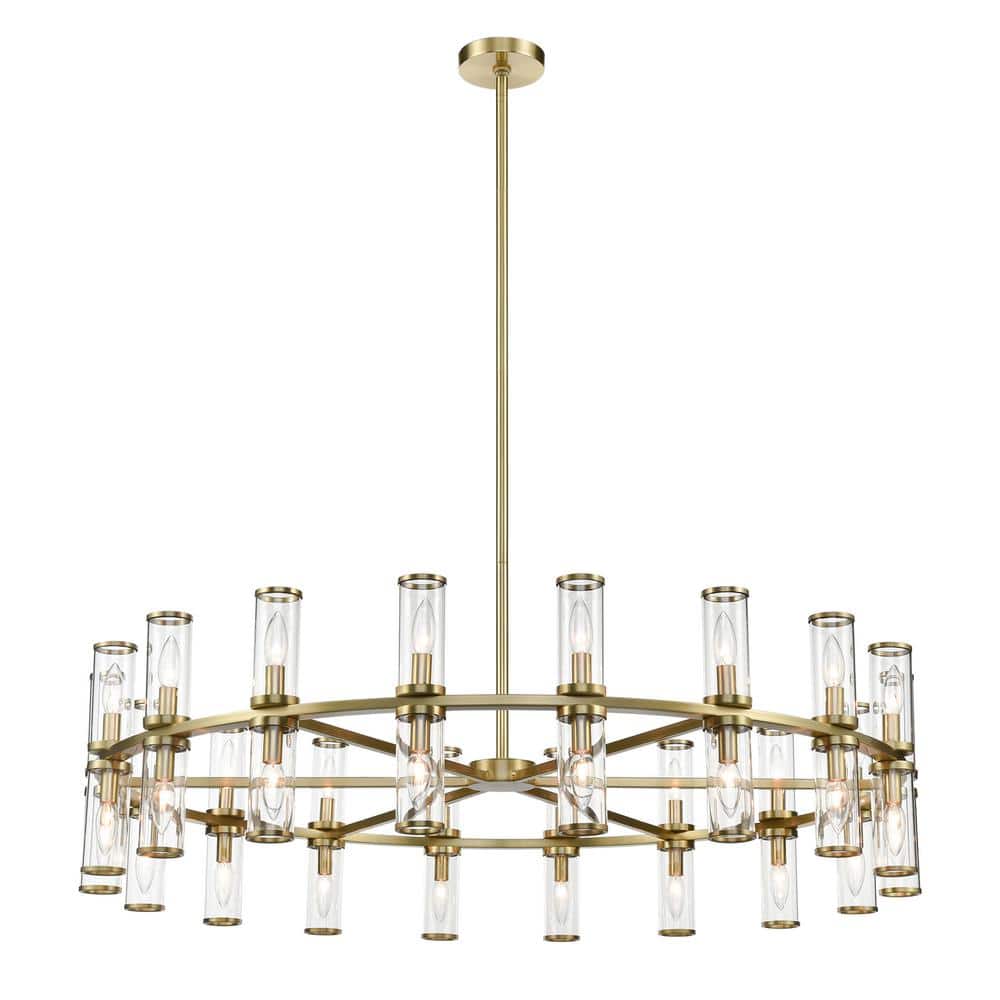 Revolve Elegance 36-Light Brass & Crystal Candle Chandelier