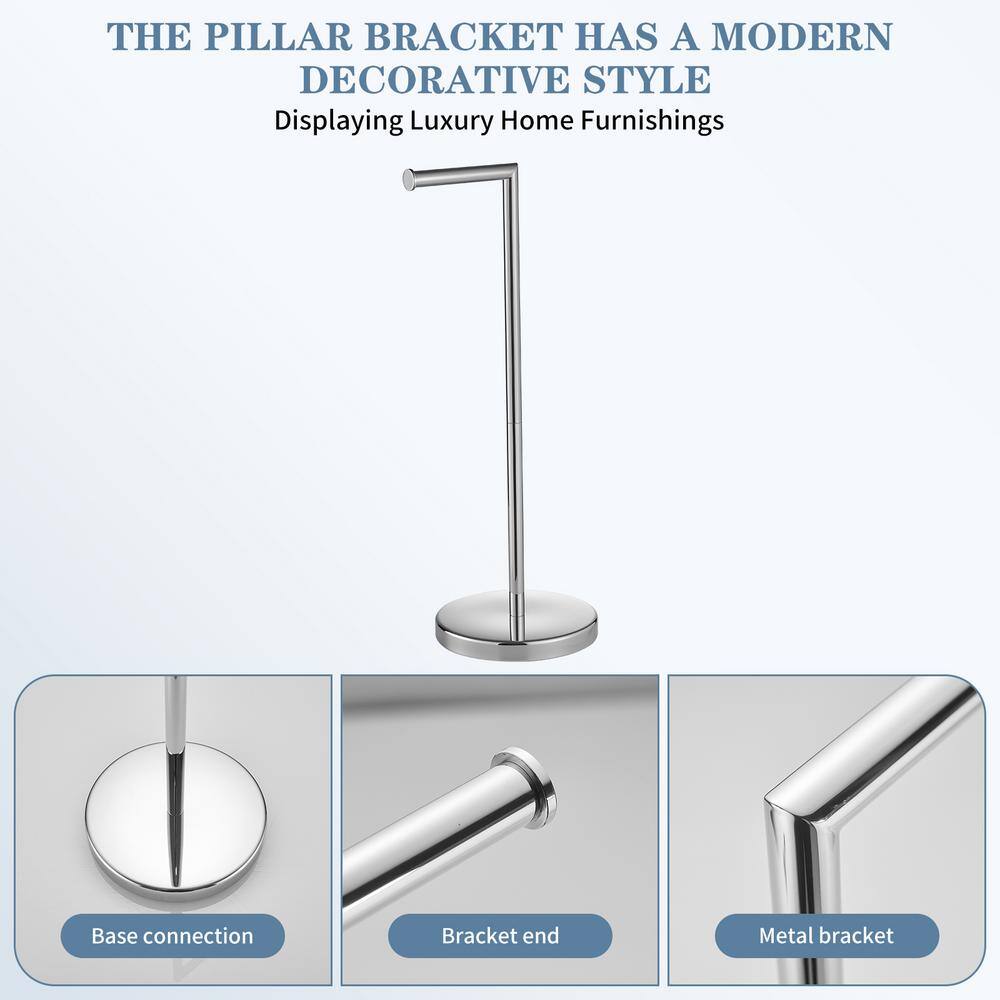 Polished Chrome Freestanding Stainless Steel Toilet Paper Holder