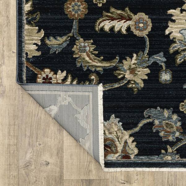 2 X 8 Blue Oriental Washable Area Rug Runner Rug