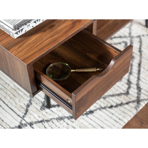 Walker Edison Furniture Company 25 Modern Storage Side Table - Dark Walnut  HD8183 - The Home Depot