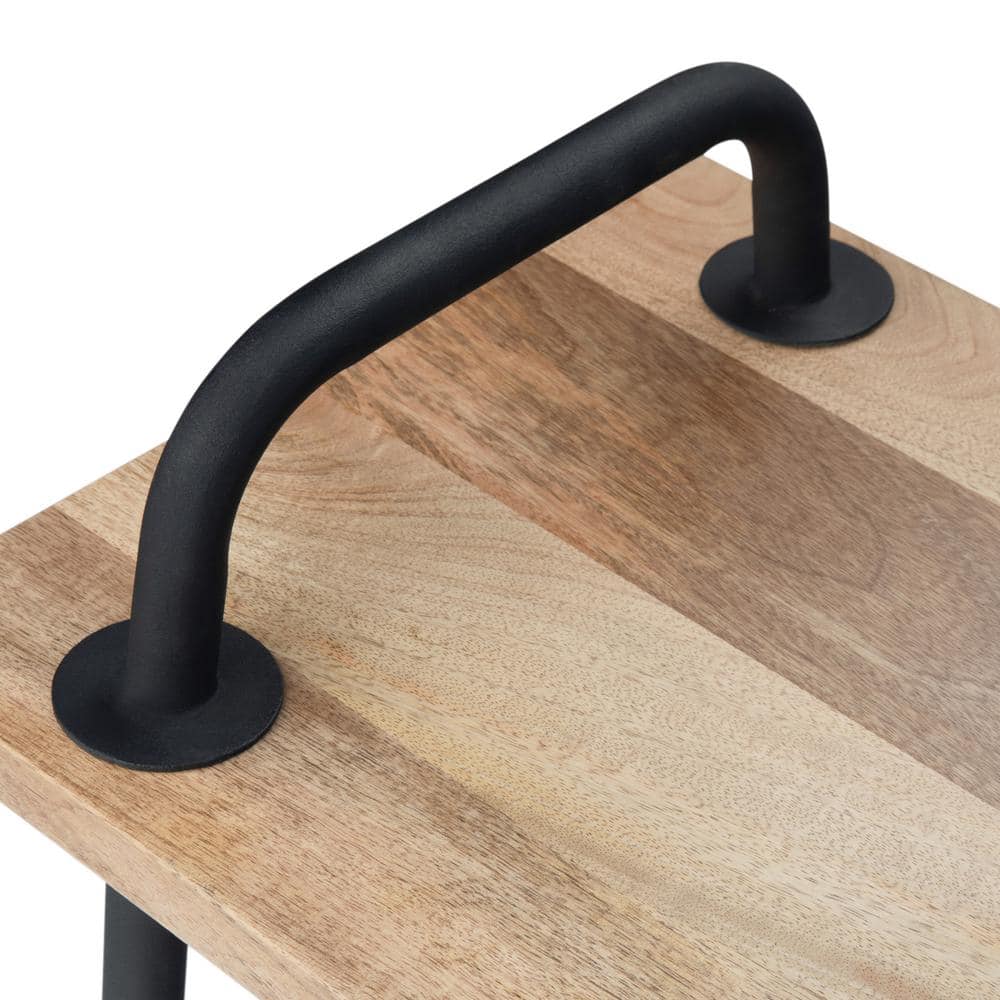 Berkeley Natural Mango Wood Entryway Bench with Metal Legs
