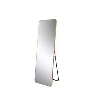 20 in. W x 63 in. H Rectangular Framed Handheld Bathroom Vanity Mirror in Gold