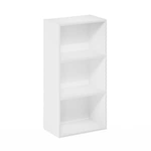 Luder 15.6 in. White 3-Shelf Standard Bookcase