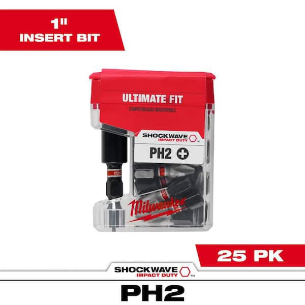 Milwaukee SHOCKWAVE Impact Duty 1 in. Phillips #2 Alloy Steel