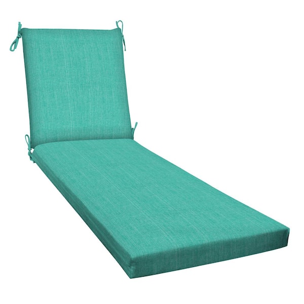 Honeycomb Outdoor Chaise Lounge Chair Cushion Textured Solid Surf Aqua