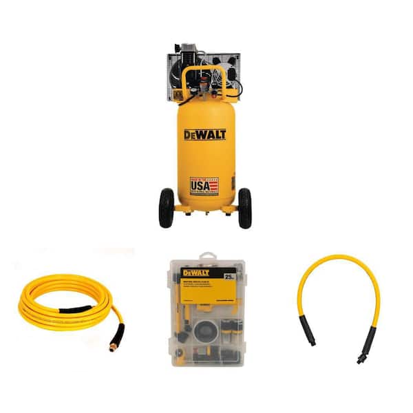 25 Gal. 200 PSI Air Compressor, 1/4 in. x 25 ft. Air Hose, 3/8 in. x 30 in. Whip Hose and 25 Piece Accessory Kit