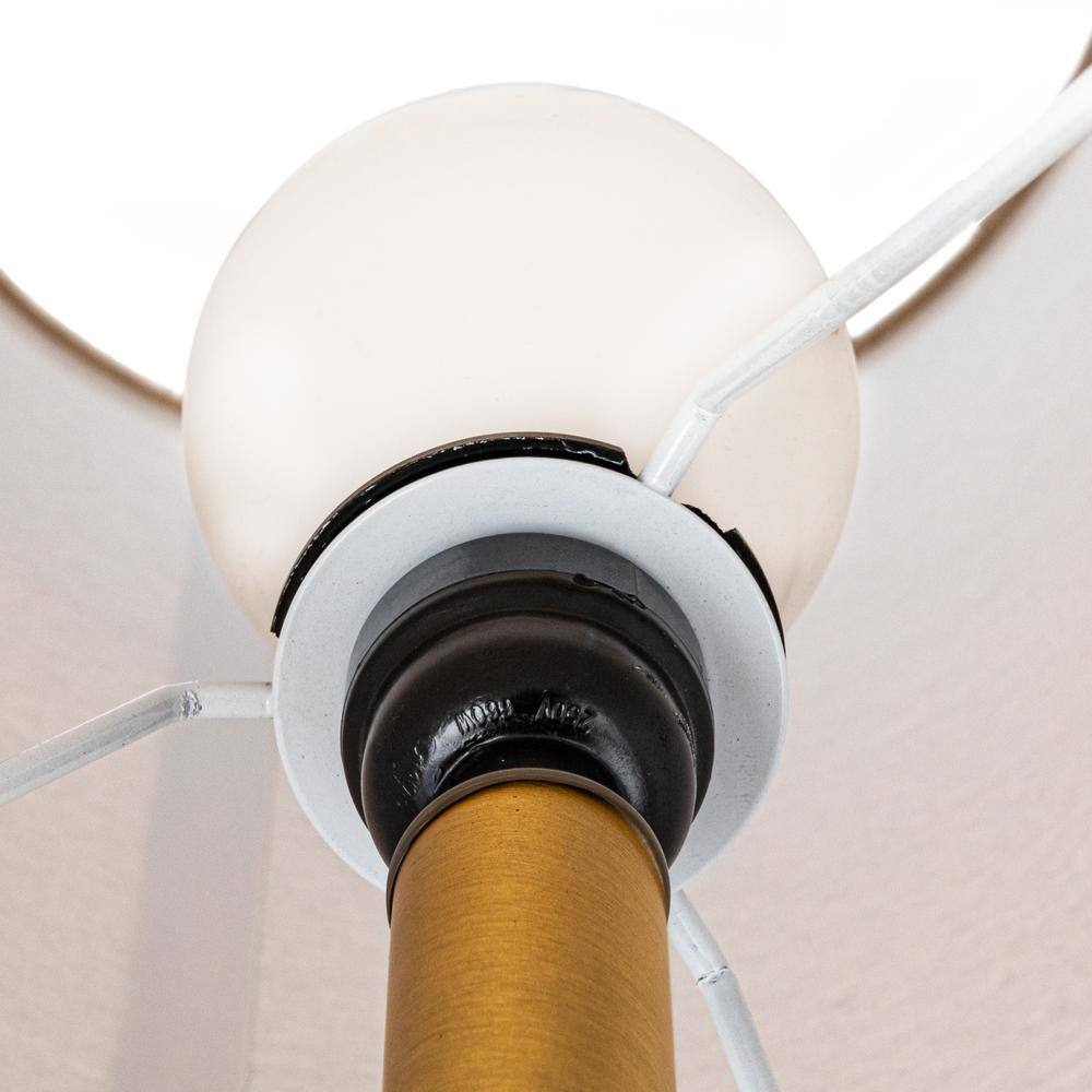 Gray Ceramic Bottle-Shaped Floor Lamp with Linen Tube Shade
