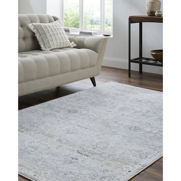 Lorenz Gray Traditional Botanical 7 ft. x 10 ft. Area Rug
