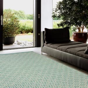 Inside-Out Teal 8 ft. x 10 ft. Indoor/Outdoor Area Rug