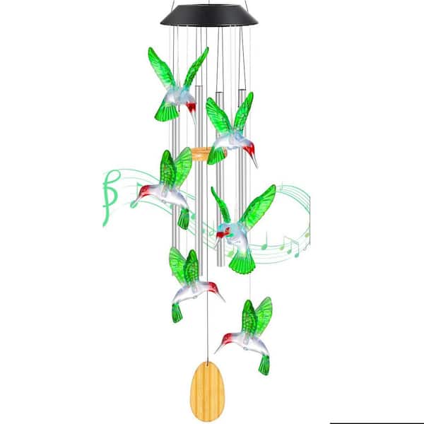 Phewnyzo Aluminum Wind Chimes Solar Lights for Outside Outdoor Yard Gardening Decor