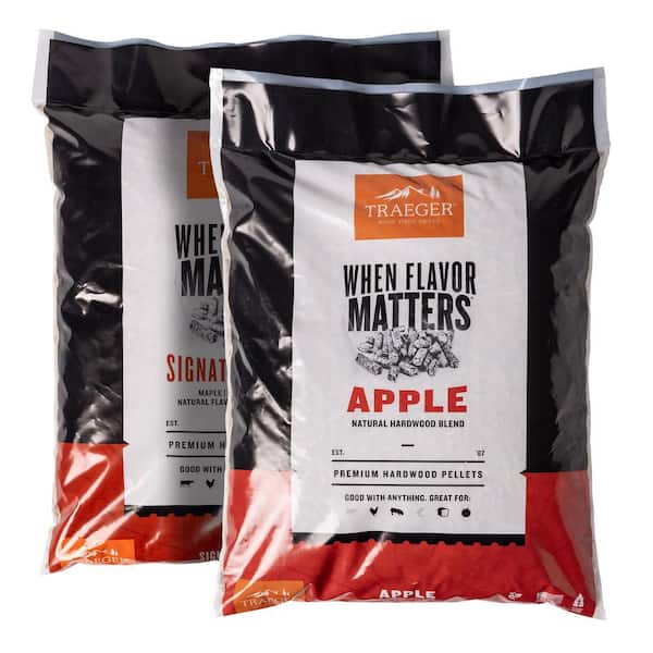 20lb Signature Blend and 20lb Apple All-Natural Wood Grilling Pellets (2-Pack)