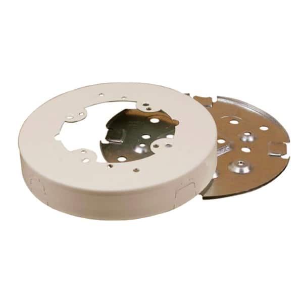 Wiremold 500 and 700 Series Metal Raceway 5-1/2 in. Diameter Solid Base Round Fan Box, Up to 50 lbs., Ivory