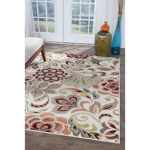 Deco Abstract Ivory 9 ft. x 12 ft. Indoor Area Rug