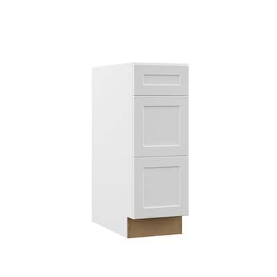 Designer Series Melvern Assembled 12x34.5x21 in. Bathroom Vanity Drawer Base Cabinet in White