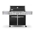 Summit E-670 6-Burner Propane Gas Grill in Black with Built-In Thermometer and Rotisserie