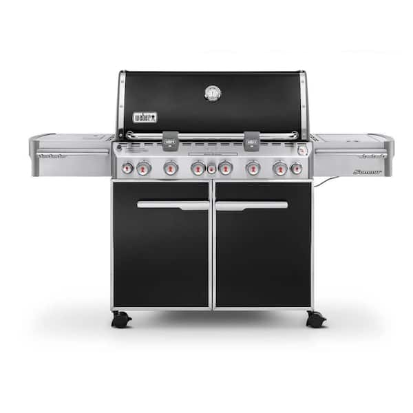 Weber Summit E-670 6-Burner Propane Gas Grill in Black with Built-In Thermometer and Rotisserie