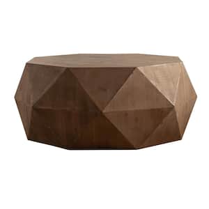 Natural Wood Embossed Pattern Design American Retro Style Coffee Table