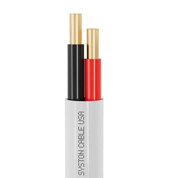 Syston Cable Technology 100 ft. 22 / 2 White CMP-Plenum Rated Fire Security Burglar Station Sound Alarm Control Wire-UV Resistant Indoor/Outdoor