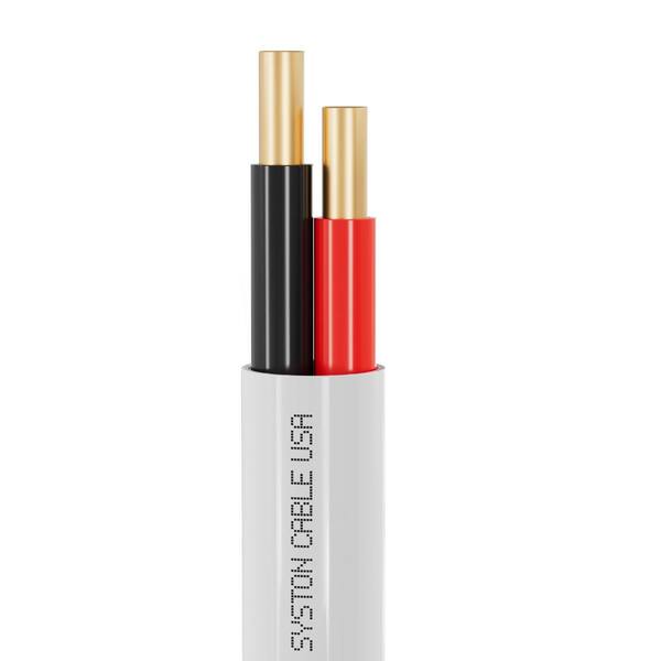 Syston Cable Technology 500 ft. 22 / 2 White CMP-Plenum Fire Security Burglar Station Sound Alarm Control Cable Wire-UV Resistant Indoor/Outdoor