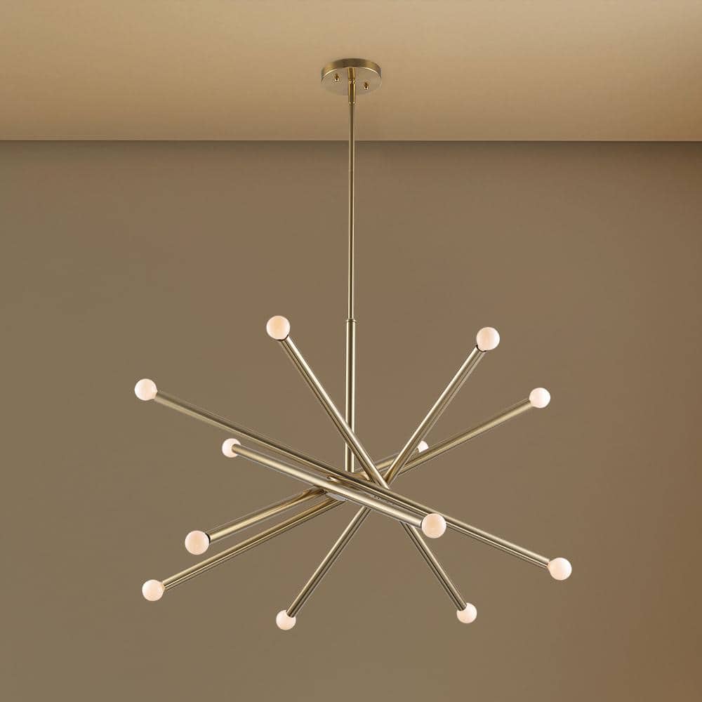 Monteaux Lighting 12-Light Gold Sputnik Pendant Light Fixture HPI