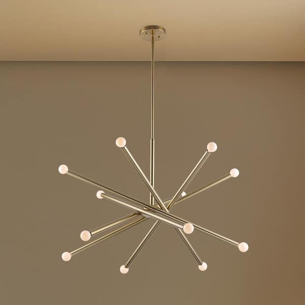 12-Light Gold Sputnik Pendant Light Fixture