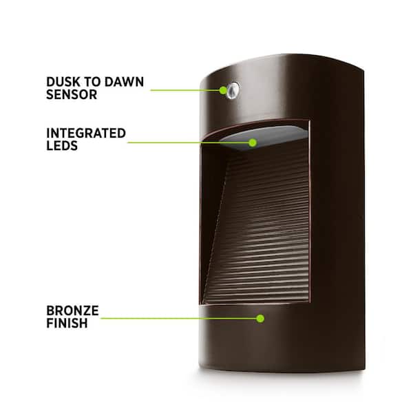 Commercial Electric 250 Lumens Integrated LED Bronze Dusk to Dawn