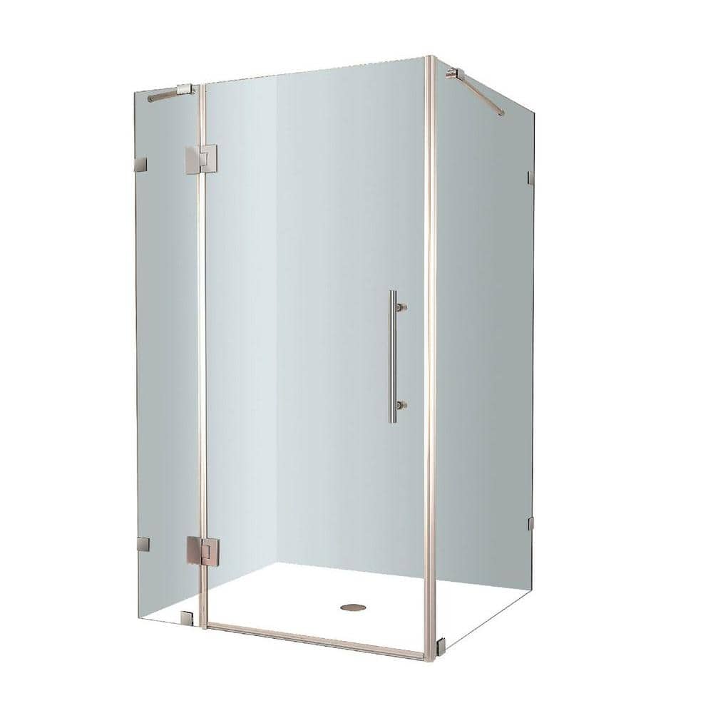 Modern 48" Chrome Frameless Pivot Shower Enclosure