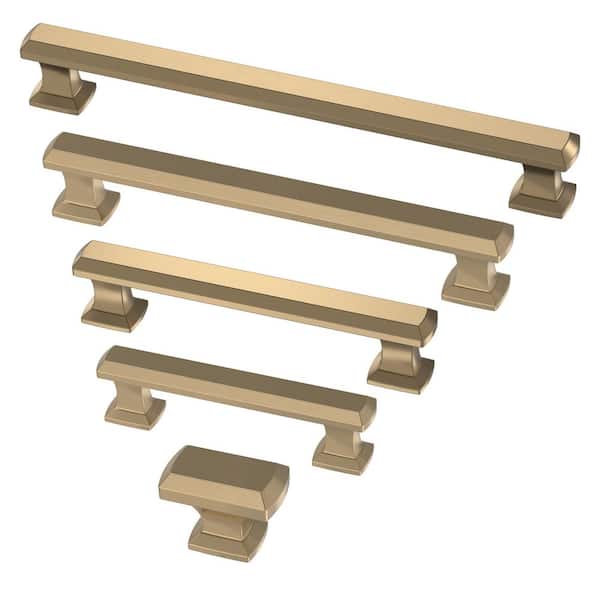 Chamfered Slim Bar 5-1/16 in. (128 mm) Classic Champagne Bronze Cabinet Drawer Bar Pull