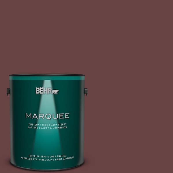BEHR MARQUEE 1 gal. #MQ1-14 Twinberry One-Coat Hide Semi-Gloss Enamel Interior Paint & Primer
