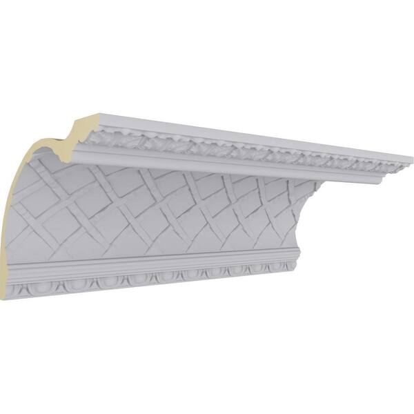 Ekena Millwork 15-3/8 in. x 12 in. x 94-1/2 in. Polyurethane Brightton Crown Moulding