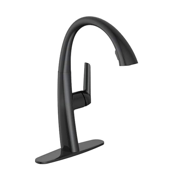 Deveral Single-Handle Pull Down Sprayer Kitchen Faucet in Matte Black