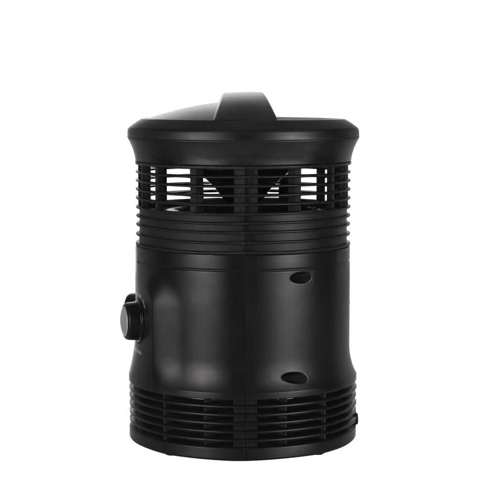 Black 1500W Electric Forced Air Heater with Thermostat