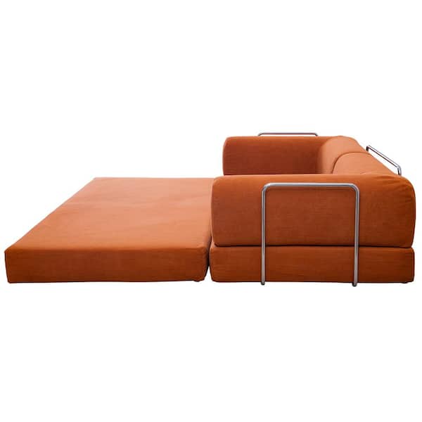 Ashcroft Furniture Co Antelope 78.7 in. Orange Corduroy