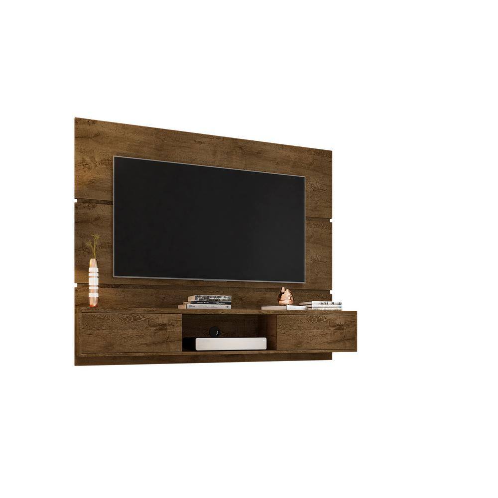 Rustic Brown Wall Mount Floating Entertainment Center