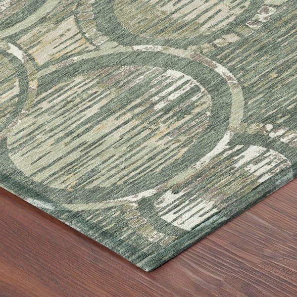Chantille Machine Washable Indoor/Outdoor Abstract ACN2633 Basil 10 ft. x 14 ft. Area Rug