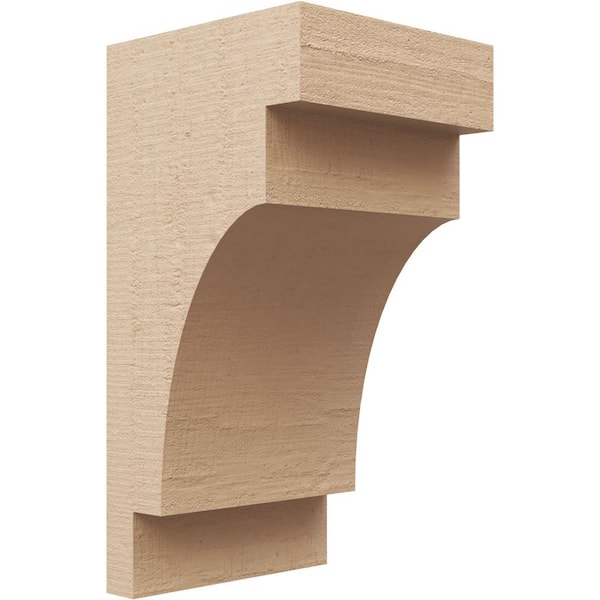 Ekena Millwork 7 in. x 14 in. x 7 in. Wide Mediterranean Rough Cedar Woodgrain TimberThane Corbel, Primed Tan
