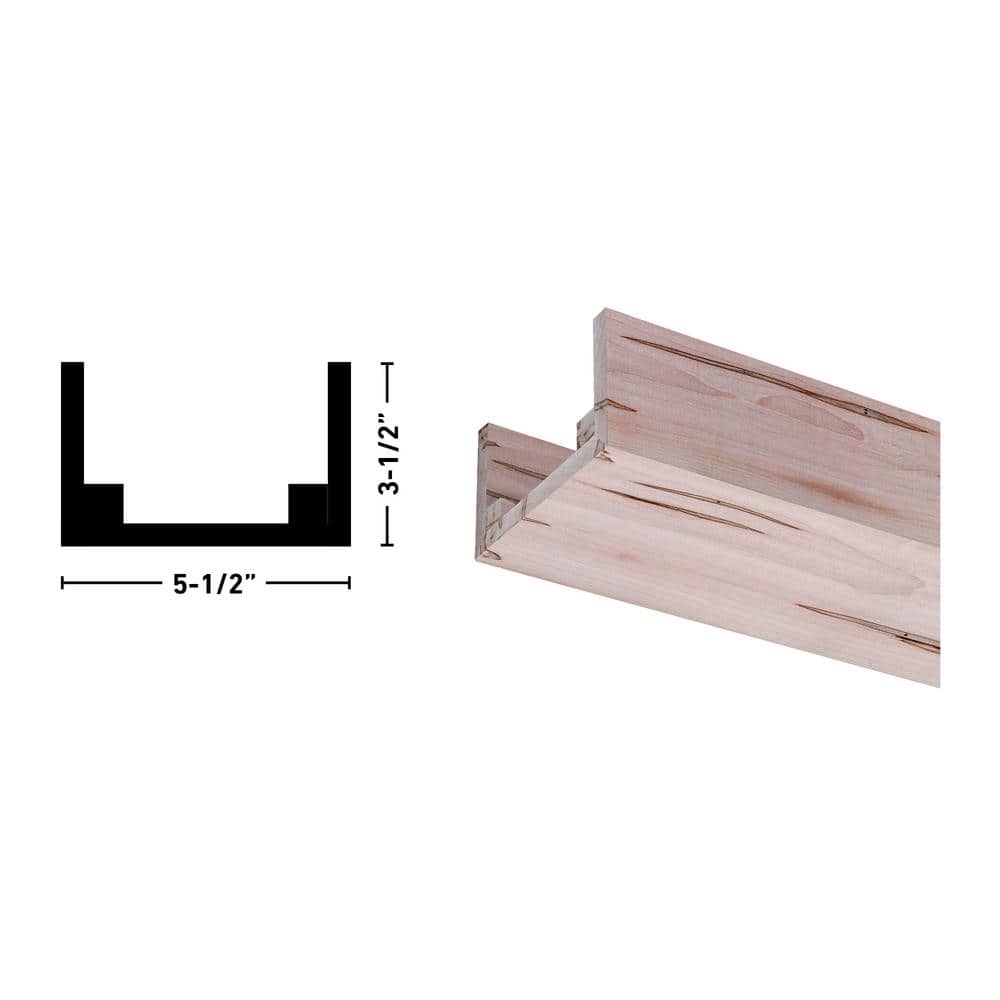 Natural Unfinished Ambrosia Maple U-Shaped Decorative Beam