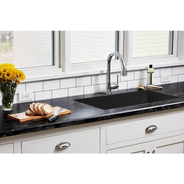 4 ft. x 8 ft Laminate Sheet in Black Bardiglio with Matte Finish